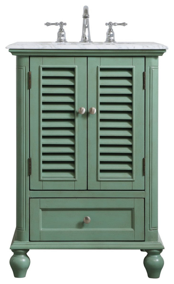 Home Living Single Bathroom Vanity, Vintage Mint, 24"