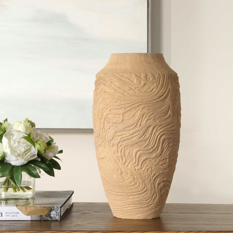 Uttermost Sandstone Flow Large Terracotta Vase
