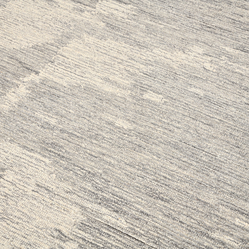 Mexico Abstract Ivory Gray Hand-Hooked Area Rug 5' x 7'6"