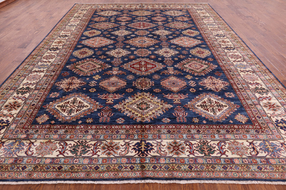 Hand Knotted Super Kazak Wool Rug 10' 1" X 13' 1" Q5215