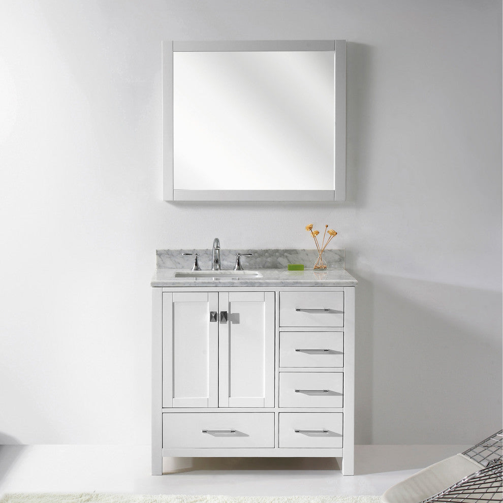 Caroline Avenue 36" Vanity, Without Faucet, Square Sink