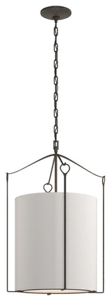 Bow Tall Pendant, Natural Iron Finish, Flax Shade