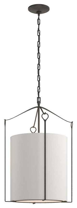 Bow Tall Pendant, Natural Iron Finish, Flax Shade