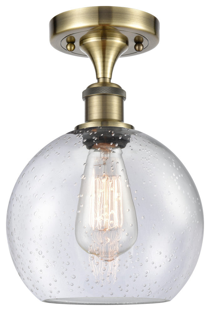 Innovations Lighting 516-1C-AB-G124-8-LED Athens 1 Light 8" Semi-Flush Mount