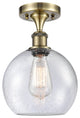 Innovations Lighting 516-1C-AB-G124-8-LED Athens 1 Light 8" Semi-Flush Mount