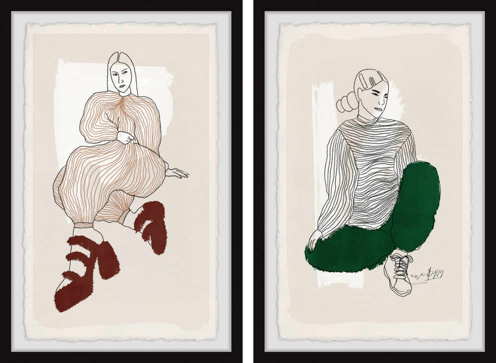 Never Look Back Diptych, 2-Piece Set, 30x45 Panels