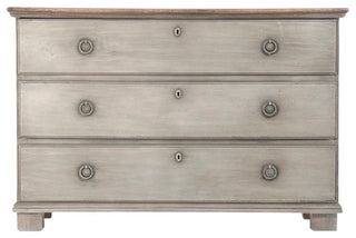 Bill Chest, Weathered Top, White Washed Base