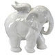 Charmingly Designed Elephant Angel Figurine, White