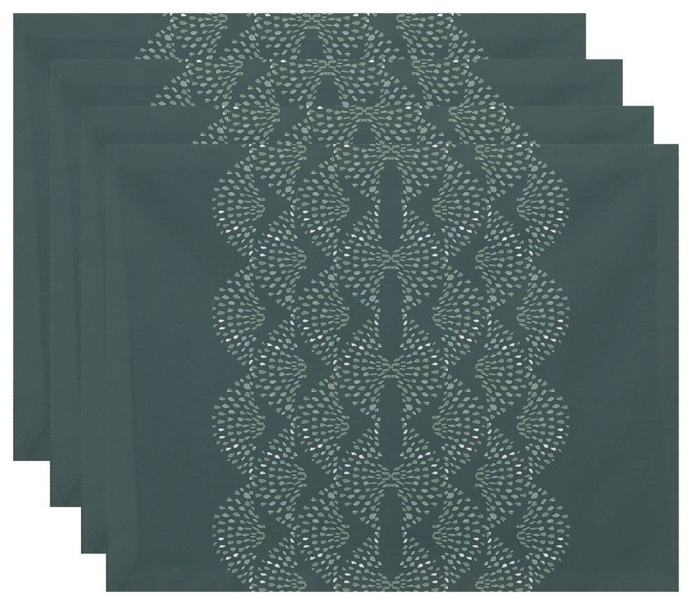 Dotted Focus 18"x14" Green Geometric Print Placemat, Set of 4