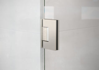 58.25"x56" Frameless Shower Bath Door Wall Hinge, Brushed Nickel