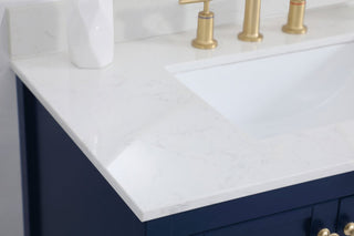 Tobias 36" Single Bathroom Vanity, Blue With Backsplash