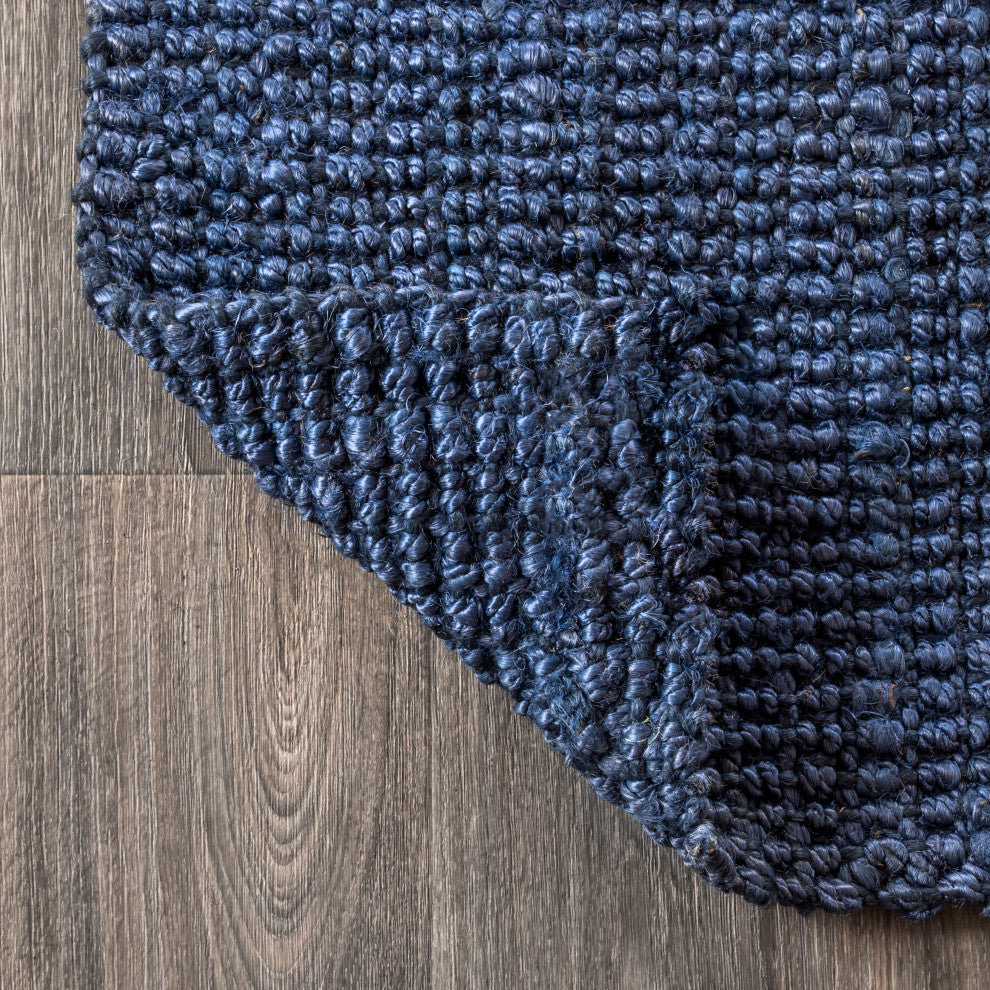 Pata Hand Woven Area Rug, Navy, 6'x9'