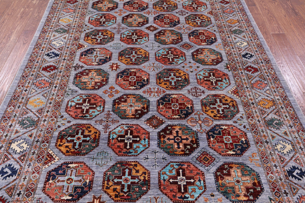 6' 10" X 9' 10" Hand-Knotted Bokhara Wool Rug - Q12748