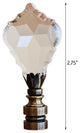 2.75"H Swarovski Crystal Gothic Cross Antique Brass Base Lamp Finial
