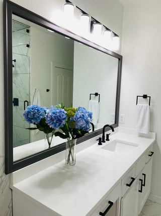 Morgan Framed Wall Mirror, Black, 20"x36"