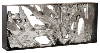 Cast Root Console Table, Iron Frame, Resin, Silver Leaf