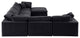 Comfy Upholstered U-Shaped Modular Sectional, Black, 7-Piece: 3 Armless Chair, 3 Corner Chair, 1 Ottoman, Velvet