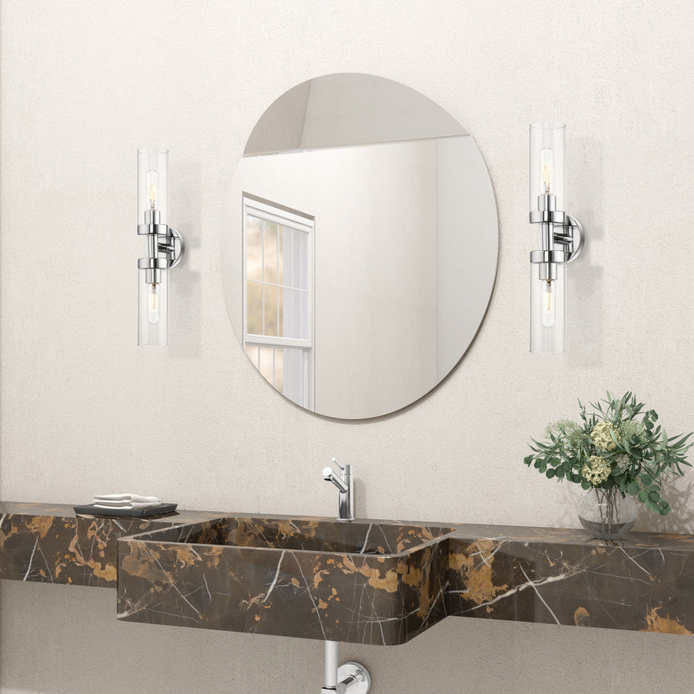 Ludlow 2 Light Polished Chrome ADA Vanity Sconce