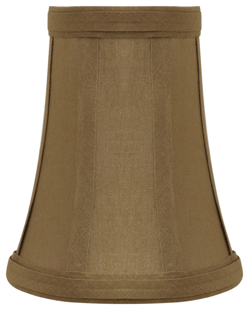 30247-5 Small Bell  Chandelier Clip On Lamp Shade Light Brown 2 1/2"x4"x5"