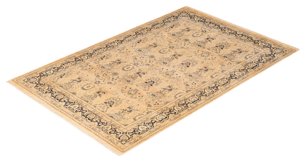 Mogul, One-of-a-Kind Hand-Knotted Area Rug  - Beige, 6' 0" x 9' 3"