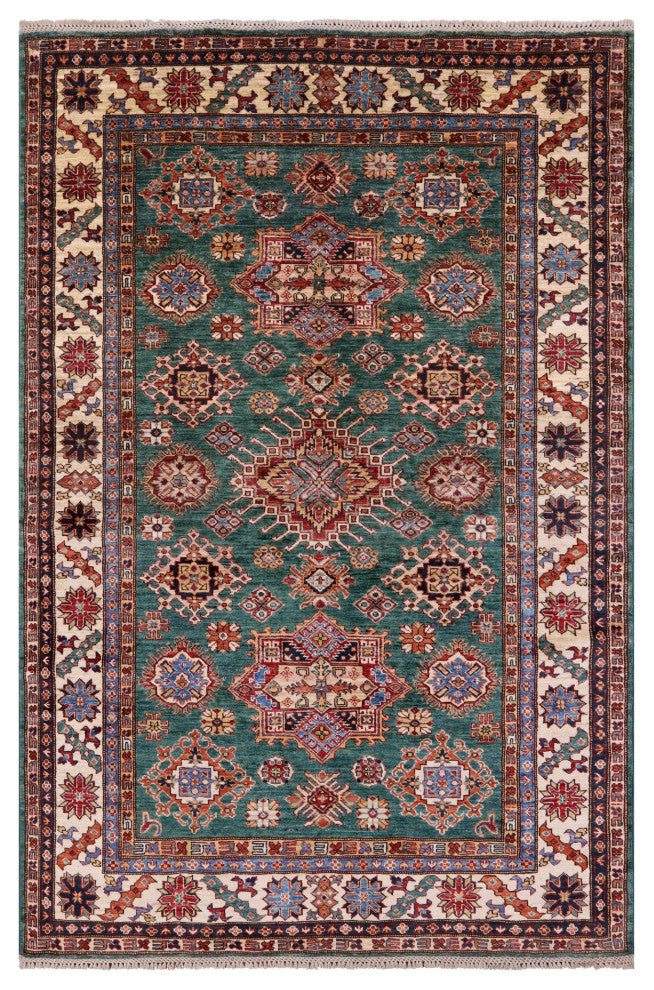 Super Kazak Hand-Knotted Wool Rug 5' 10" X 8' 9" - Q12940