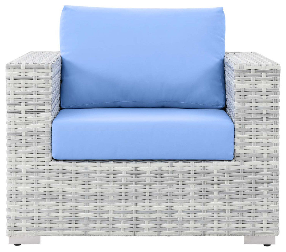 Convene Outdoor Patio Armchair Light Gray Light Blue
