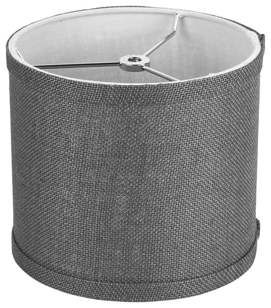 Classic Drum Burlap Lampshades, Denim Blue, 8"