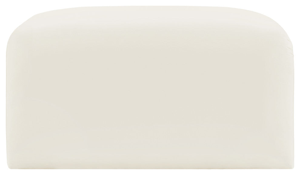 Arc Upholstered Modular Component, Cream, 1-Piece: Ottoman, Velvet