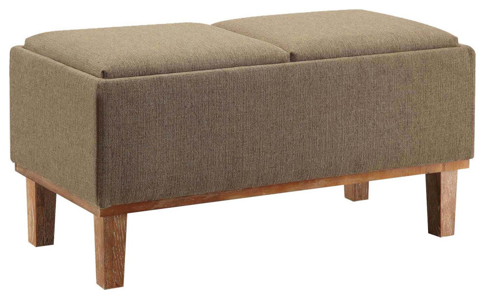 Convenience Concepts Designs4Comfort Brentwood Ottoman in Sandstone Beige Fabric