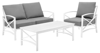 Kaplan 3-Piece Outdoor Conversation Set, Gray