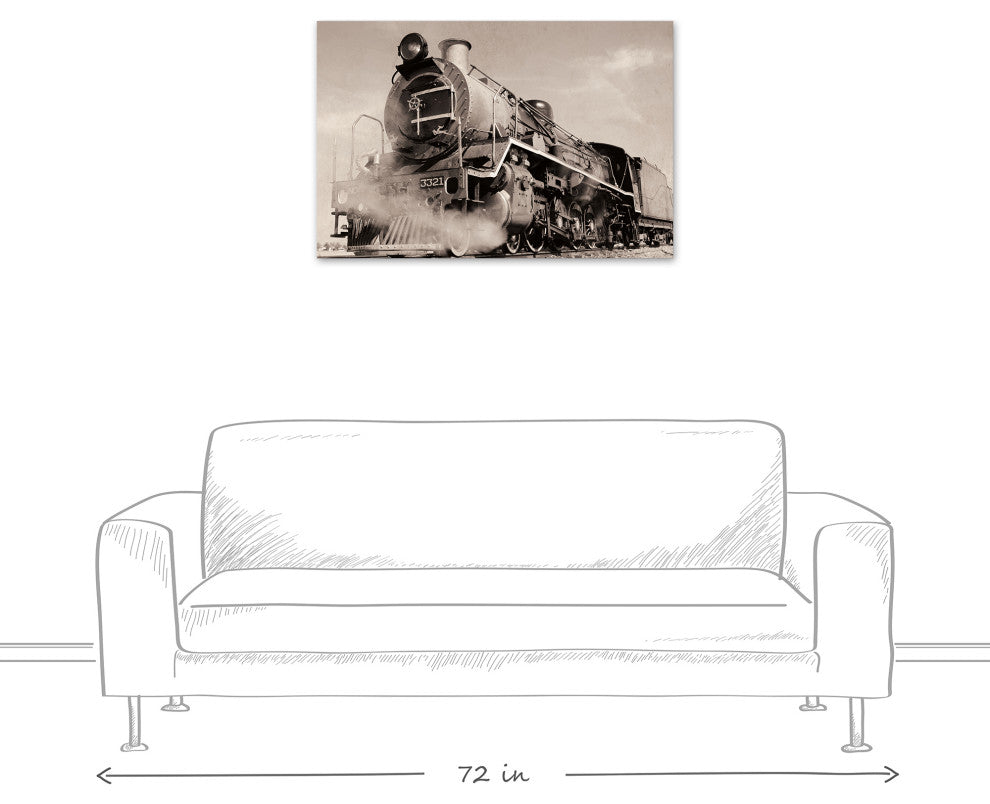Rustic Steam Engine 24x36 Canvas Wall Art