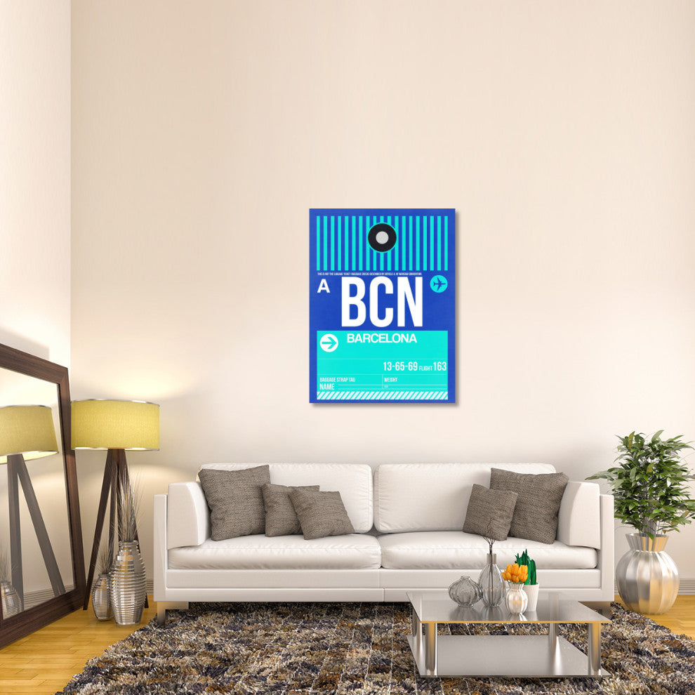 "BCN Barcelona Luggage Tag 2" Fine Art Print