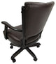 Caster Dining Chair On Wheels Solid Wood, Classic, Brown Vinyl Dark Cherry
