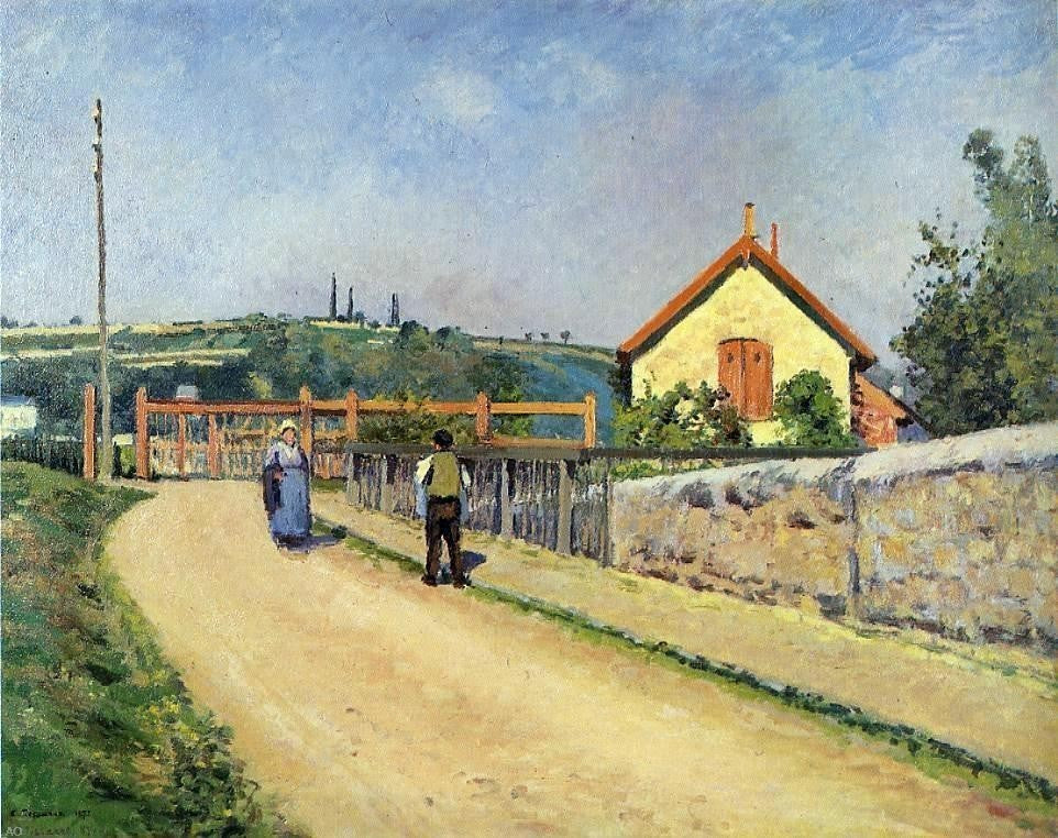 Camille Pissarro The Railroad Crossing at Les Patis Wall Decal Print