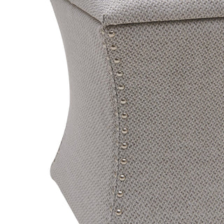 Amelia Fabric Nailhead Tufted Storage Ottoman, Cardiff Gray