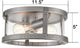 2 Light Drum Flush Mount Ceiling Light, Farmhouse, Industrial, Glass