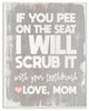 Pee On Seat Funny Word Bathroom Wood Grey Design, 10"x15"