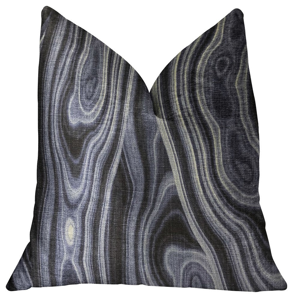 Swiss Marble Blue Luxury Throw Pillow, 24"x24"