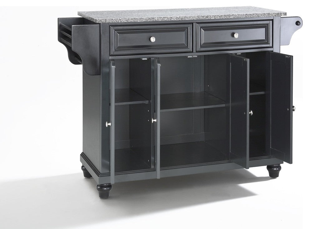 Crosley Furniture Cambridge Solid Granite/Wood Kitchen Island in Black