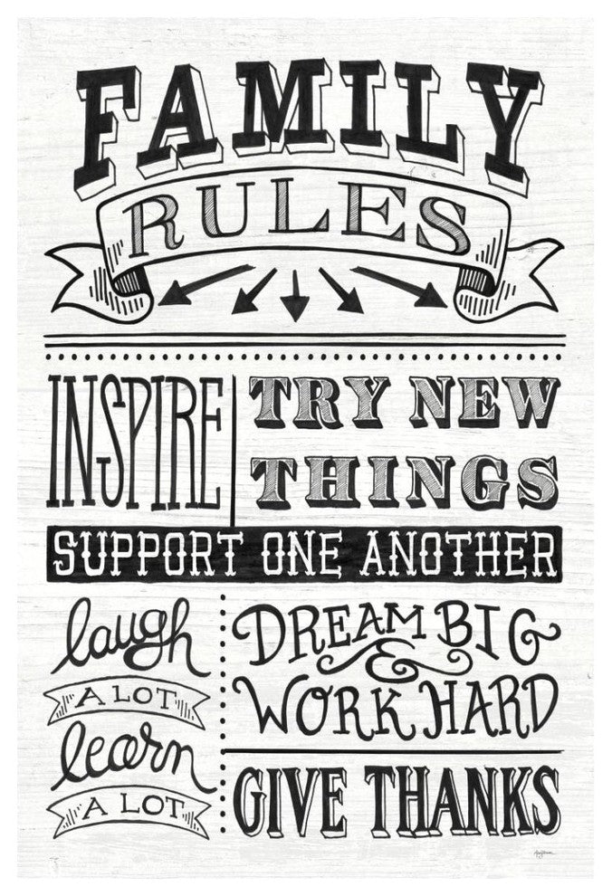 "Family Rules II" Digital Paper Print by Mary Urban, 34"x50"