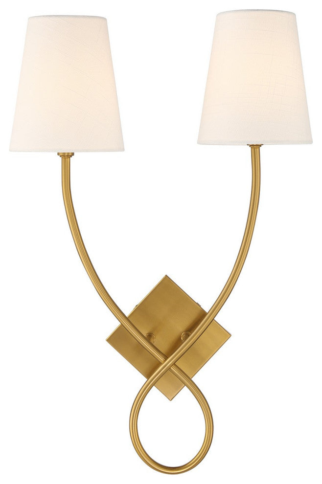 Barclay 2-Light Wall Sconce, Warm Brass