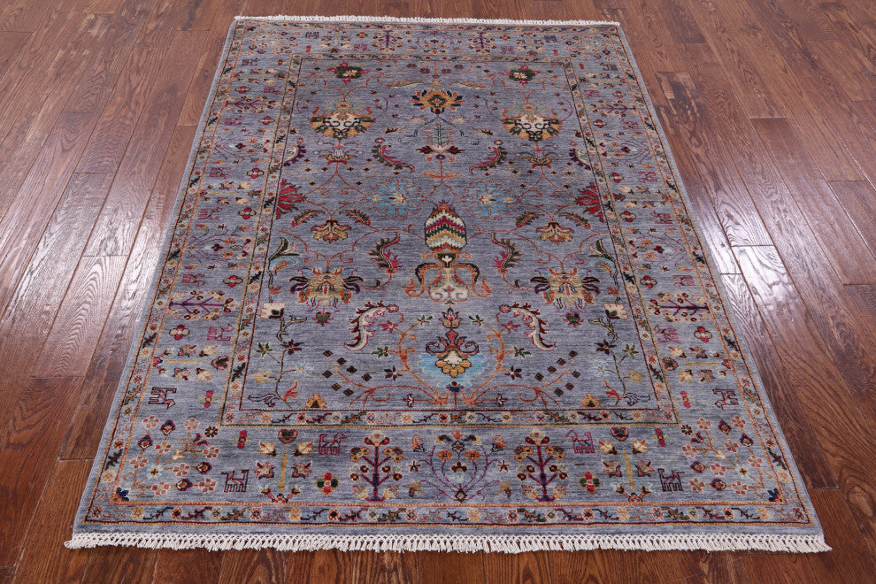 5' 0" X 6' 7" Hand Knotted Persian Tabriz Wool Rug Q11326