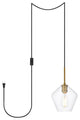 Living District Gene 1-Light Plug-In Pendant Brass