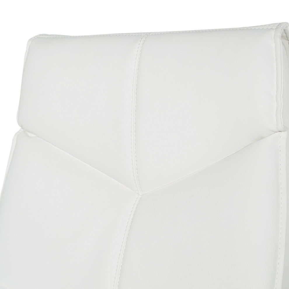 Deluxe Dillon Snow Executive Chair With Aluminum Base and Padded Arms, Mid Back