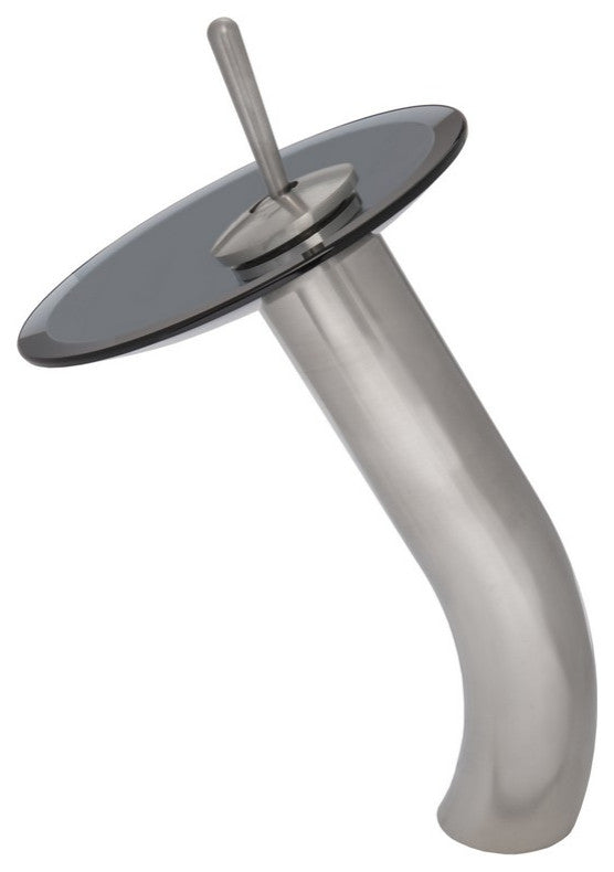 Novatto GF-001BN-S-PUD FALLS Waterfall Vessel Faucet Set In Brushed Nickel