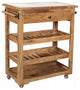 Spacious and Sturdy Kitchen Island With Marble Top, Brown