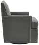 Madison Park Circa Track Armed Swivel Motion Lounge Chair, Grey