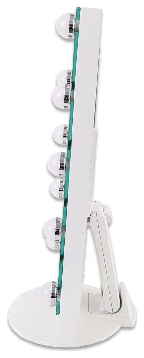 Lumiere Tabletop LED Makeup Mirror With Bluetooth Speaker, Hollywood Bulbs