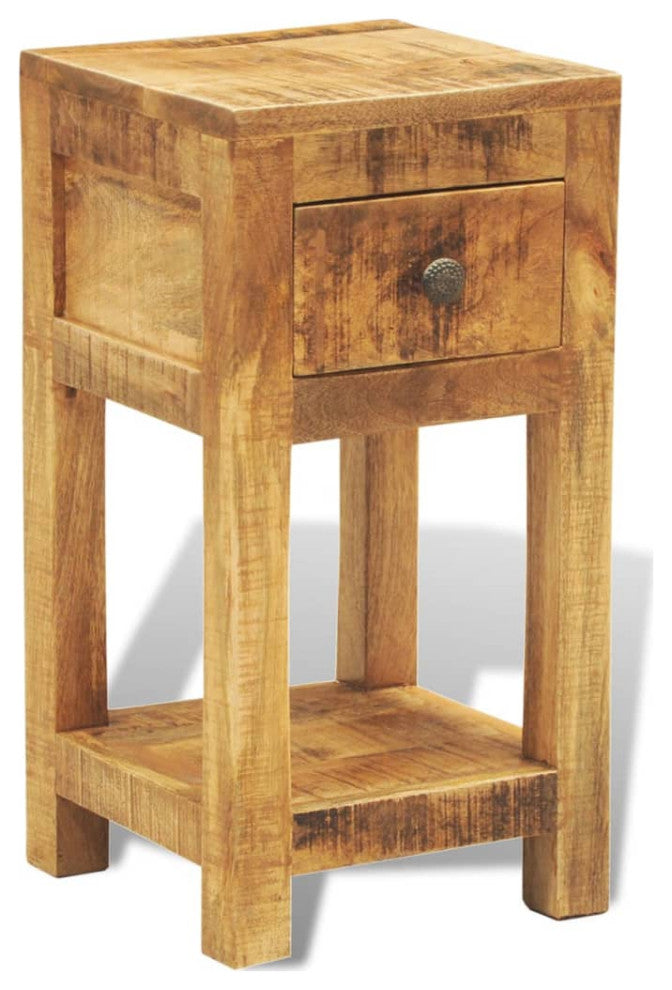 vidaXL Nightstand with 1 Drawer Solid Mango Wood