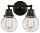 Innovations 623-2W-BK-G202-6 2-Light Bath Vanity Light, Matte Black